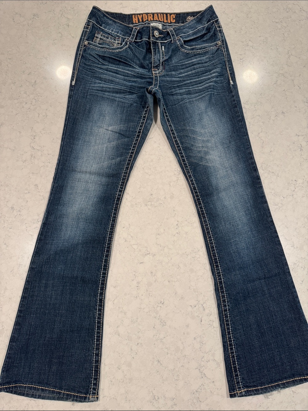 HYDRAULIC Lola Boot Cut Denim Jeans Sz 11/12 Rhinestones Festival Country Bling